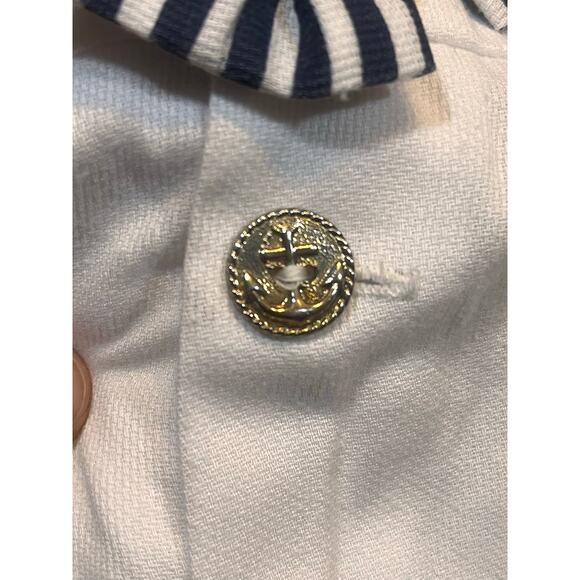 VTG Small Steps Boy Girl 18 Month Nautical Sailor Bubble Romper White Blue - Picture 5 of 13